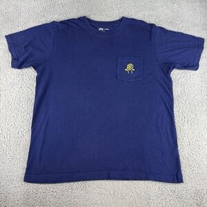 Uniqlo X Keith Haring T Shirt Adult Mens Size Large Blue Graphic‎ Tee Art Pocket